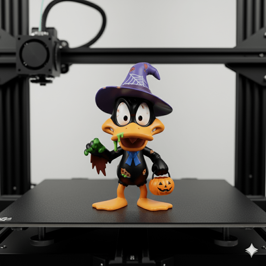 Layerables Halloween Daffy Duck 3D Print STL File | Zombie Witch Looney Tunes Figure 3d model