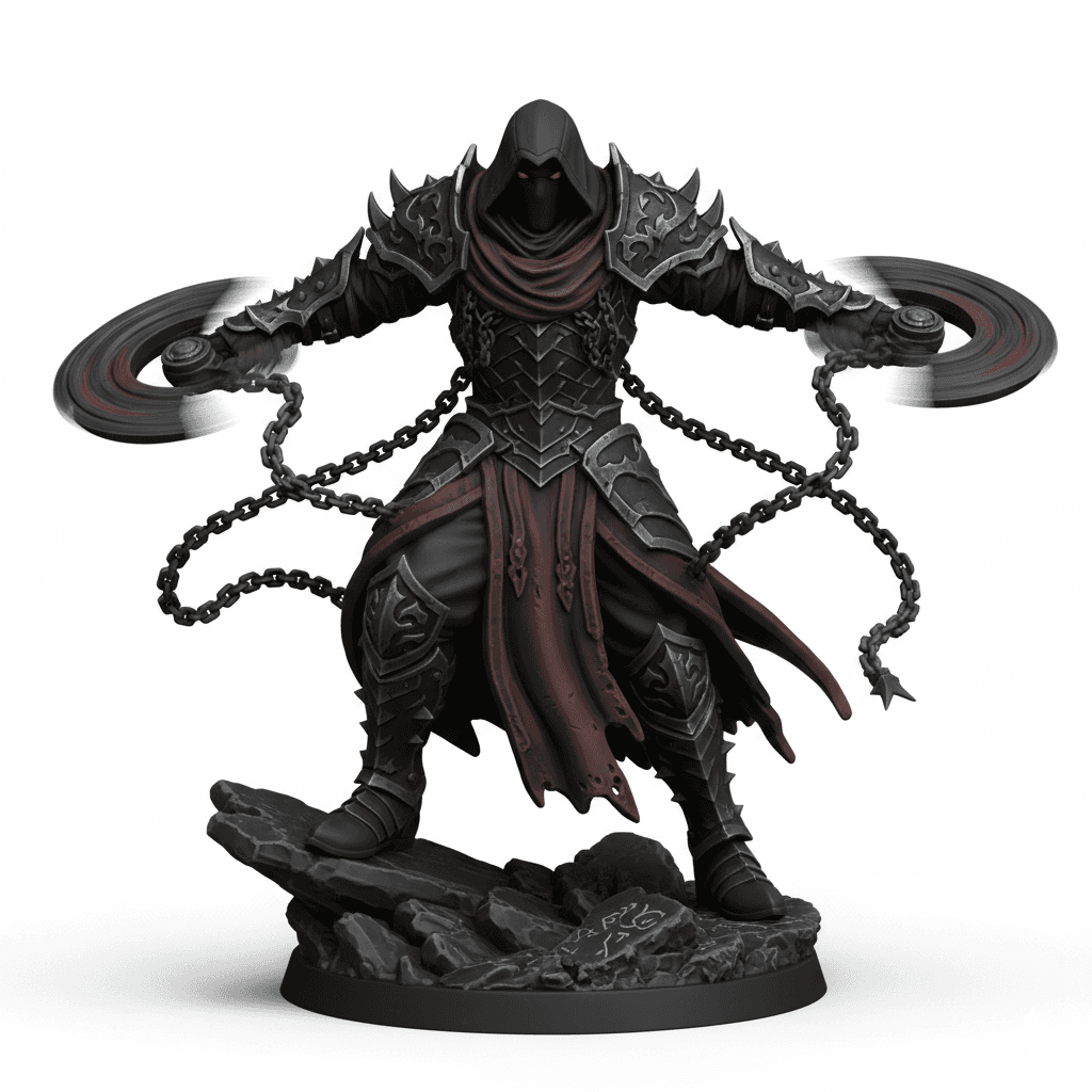 Dark Monk Chained Blades Printable STL Download 3d model