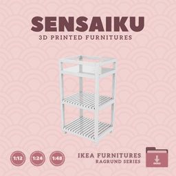Miniature Replica 06. RAGRUND Cart for Miniature Dollhouse - IKEA - 3D Print Instant Download 3d model