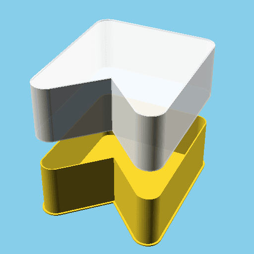 Bookmark (model 2), nestable box (v1) 3d model