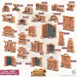 Aztec Temple Set (Pre-Supported) 3d model