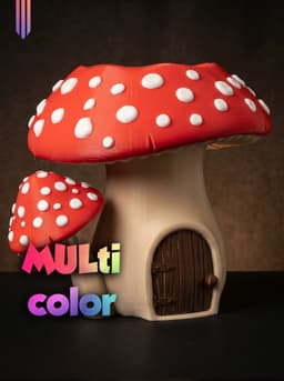Mushroom House 3MF | Fantasy Multi-Color | Fairy Tale Decor 3d model