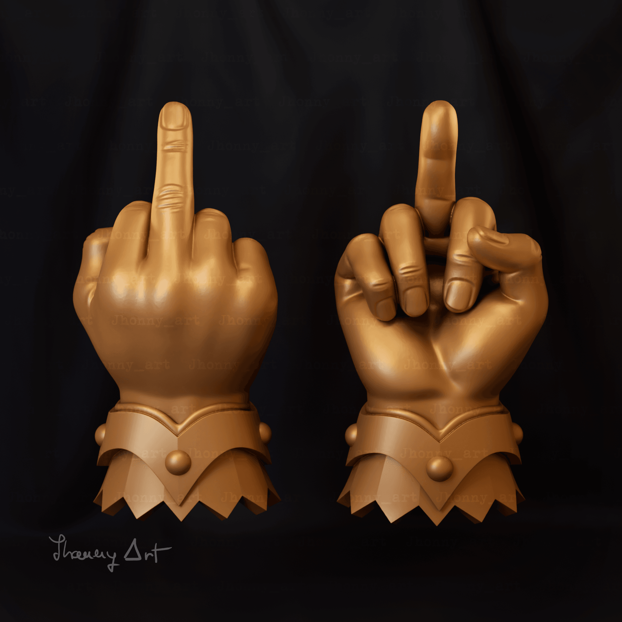 Flip off Manicule 3d model