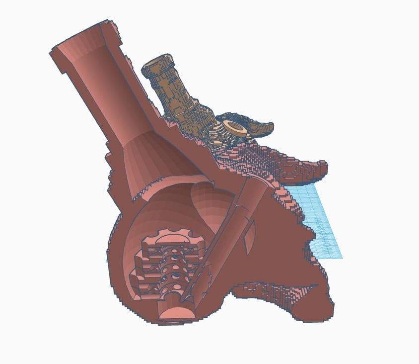 Voxel Demon Skull Bong 3d model