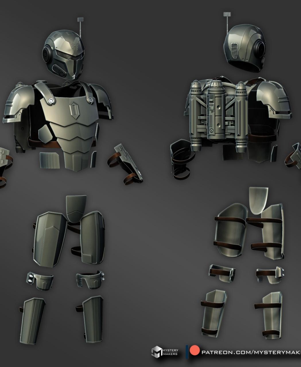 Beebox bounty hunter armor 3d model