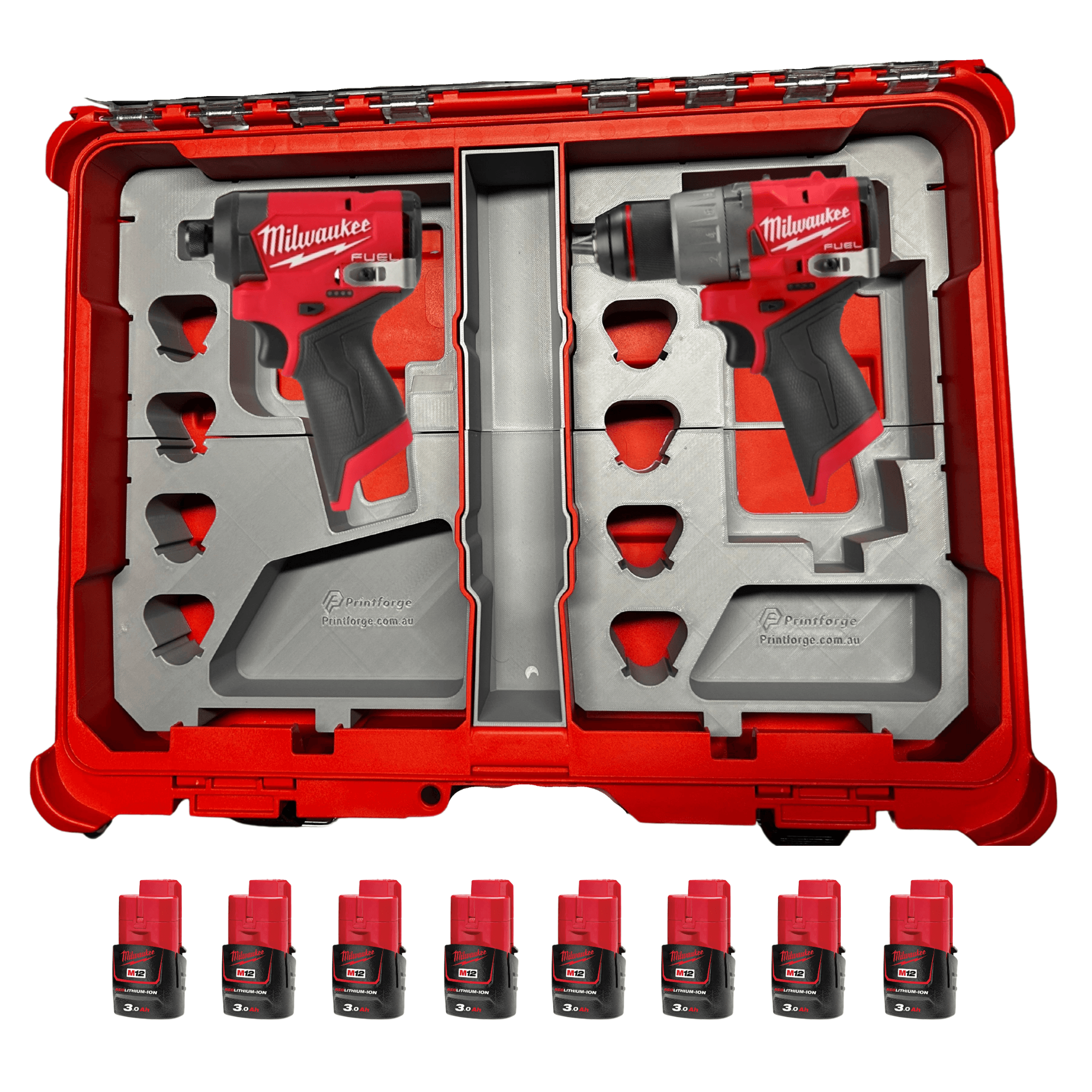 Milwaukee M12 Dual Tool Holder for Packout System - Milwaukee Packout Insert - Impact & Drill 3d model