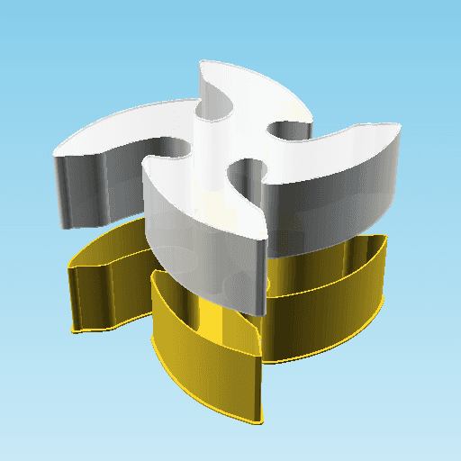 Shuriken 0068, nestable box (v2) 3d model