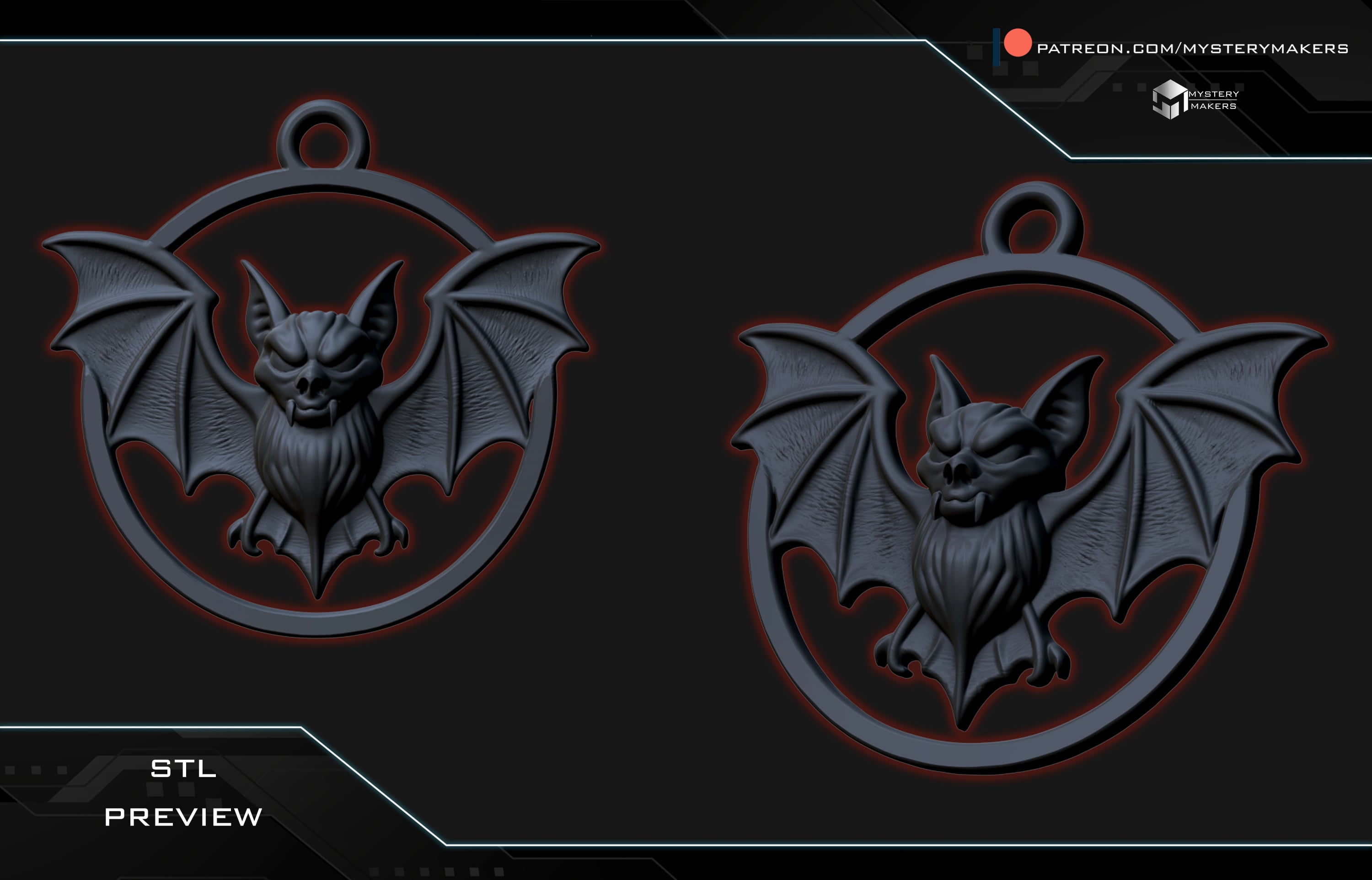 Bat ornament Halloween 3d model