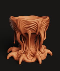 Organic Melting Planter | Abstract Fluid Vase 3d model