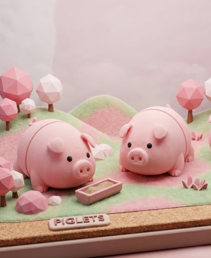 Cute Piglet clicker and keychain 3d model