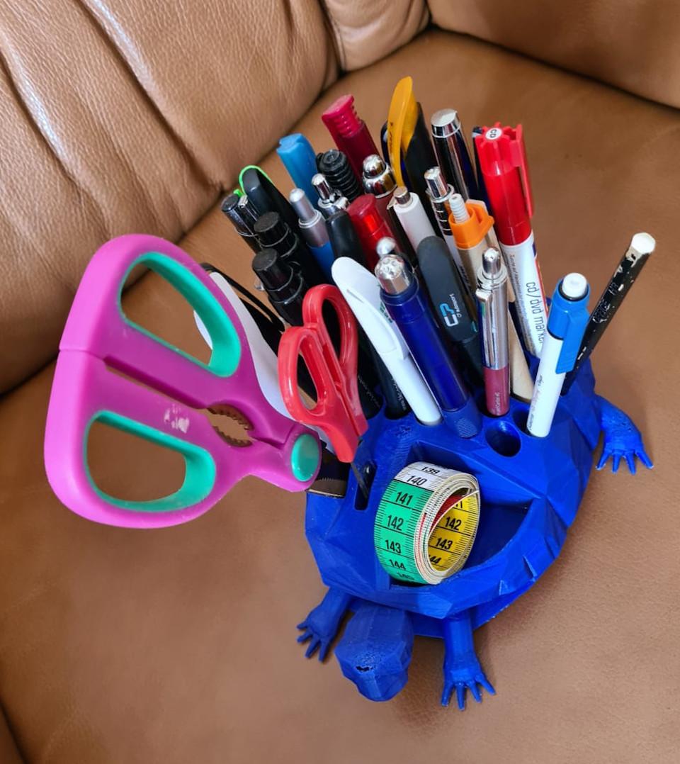 Low Poly Turtle Pencil Holder with Secret Compartment 3d model