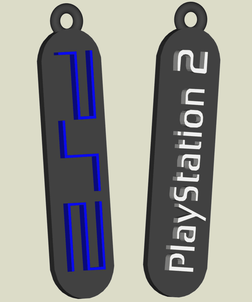 Sony Playstation 2 earring, key chain, dogtag, jewlery 3d model
