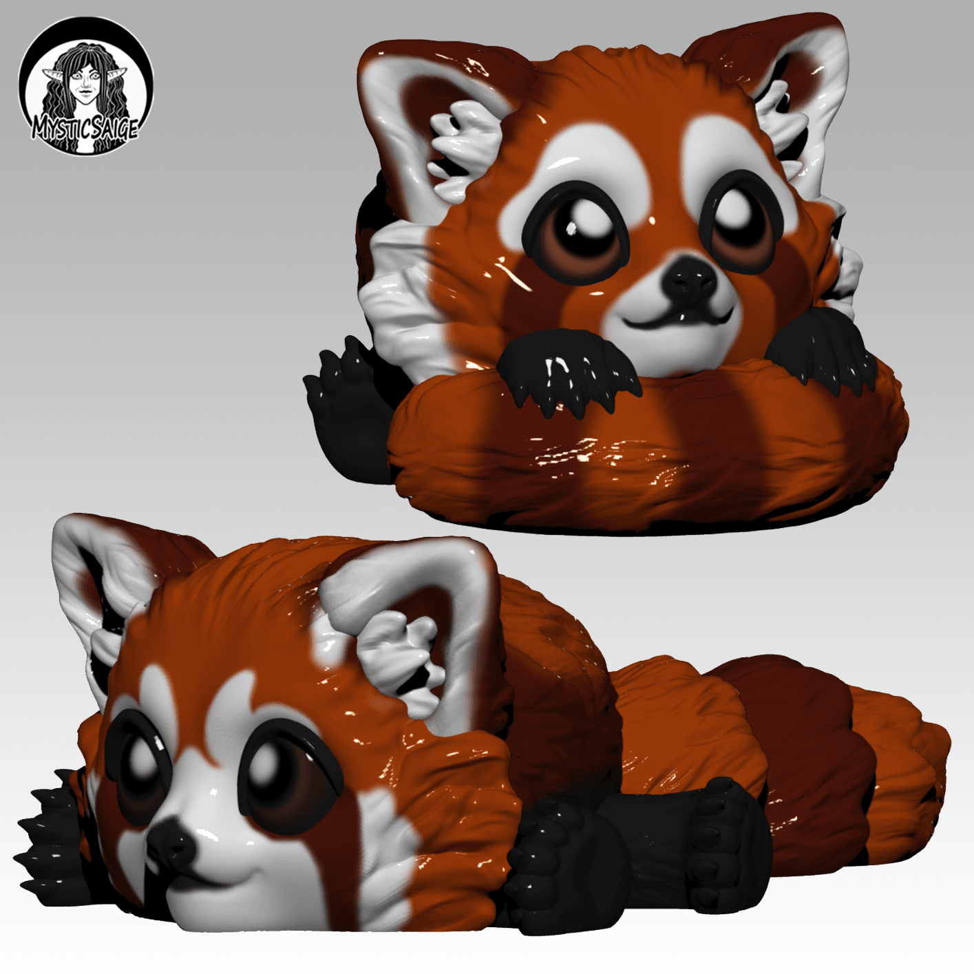 Red Panda Puff - Exclusive Model 3d model
