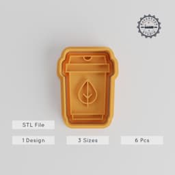 Green Tea Shape Cutter & Stamp Set, Perfect for Cookies & Fondant, 6 Pieces, Includes Matcha & Tea Cup Design PRODUCT_4300 3d model