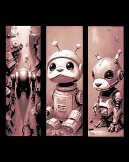 Sad portraits of the lost and forgotten Robots - Set of Bookmarks 3d model