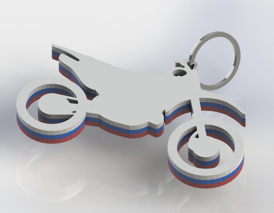 Motocross Keychain 3d model