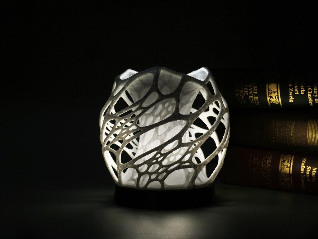 Solid Cellular lamp with base 3d model