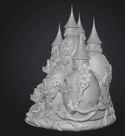 Fantasy Egg Castle STL File– 3D Printable Easter Decoration 3d model