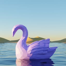 Two nuzzling Swan Valentine - building one heart 3d model