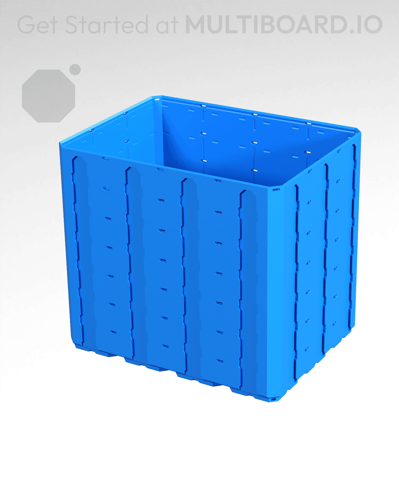4x3x3.5 LU - Topped Rail - MultiBin Shell 3d model