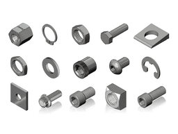STL Hardware Parts - Nuts, Bolts & Washers 3d model