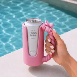 Bow Can Holder | Ribbon Drink Cooler with Twisted Handle - 12oz Skinny Can Koozie 3d model