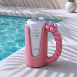 Bow Can Holder | Ribbon Drink Cooler with Twisted Handle - 12oz Skinny Can Koozie 3d model