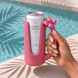 Bow Can Holder | Ribbon Drink Cooler with Twisted Handle - 12oz Skinny Can Koozie 3d model