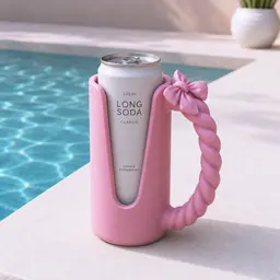 Bow Can Holder | Ribbon Drink Cooler with Twisted Handle - 12oz Skinny Can Koozie 3d model