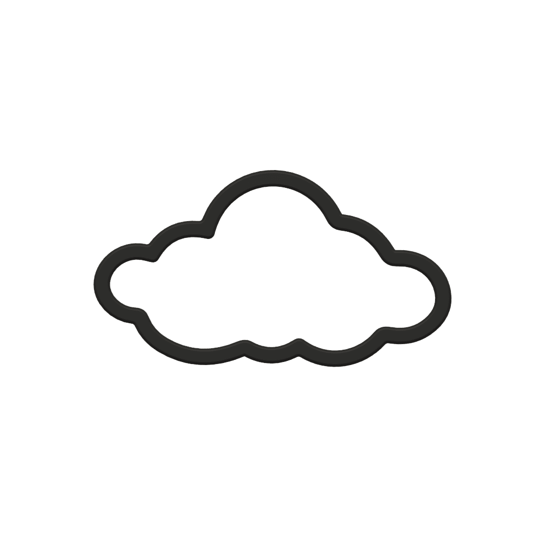 Cloud Cookie Cutter STL File - 4 inches 3d model