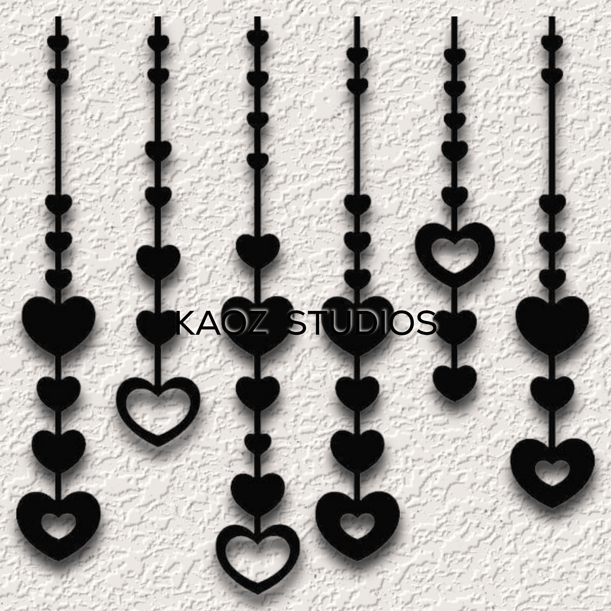 set of hearts wall art crystals wall decor valentines day decoration love 3d model