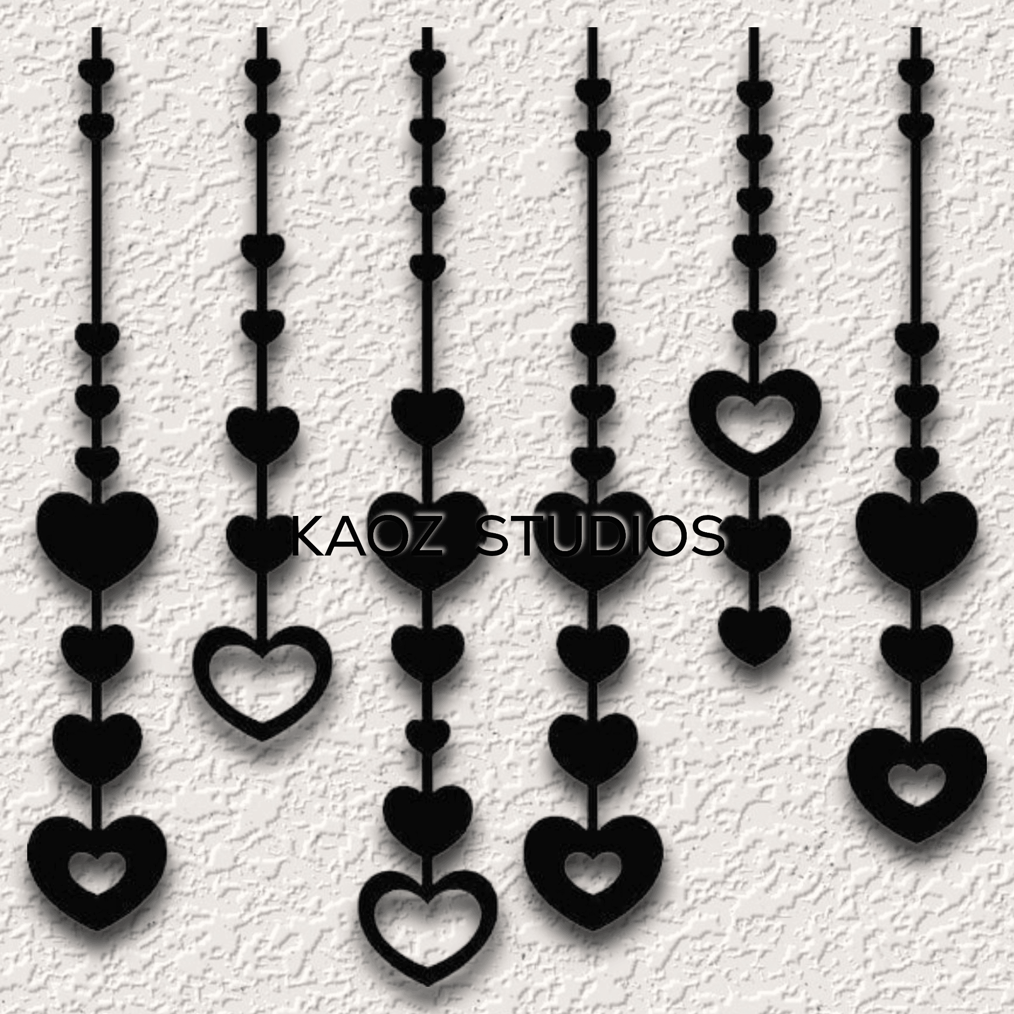 set of hearts wall art crystals wall decor valentines day decoration love 3d model