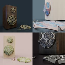 #3DPNSpeakerCover Print on fabric - Fold in place - Renders - 3d model