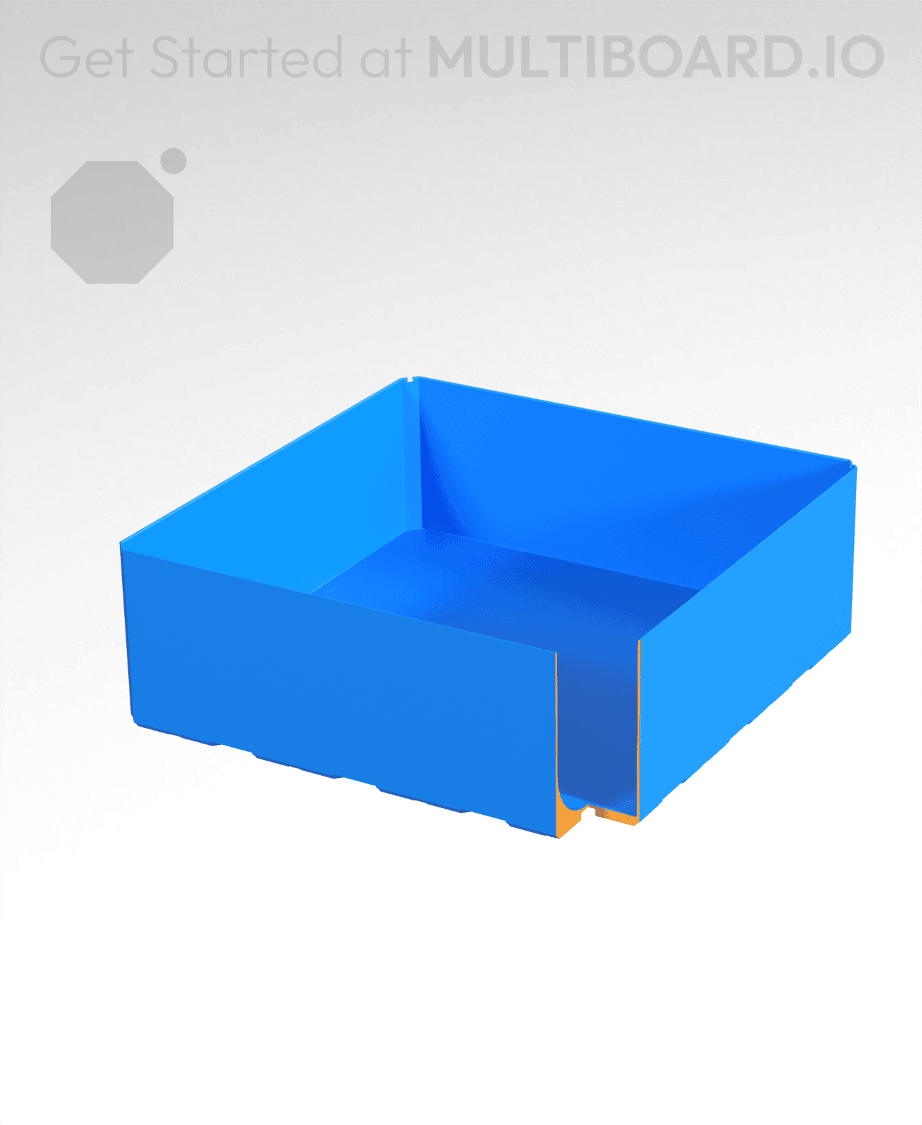 4x4x1.5 CU - Curved Bin - Multibin Insert 3d model