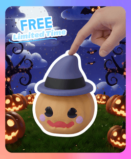Pumpkin Clicker Keychain (Single Color) 3d model