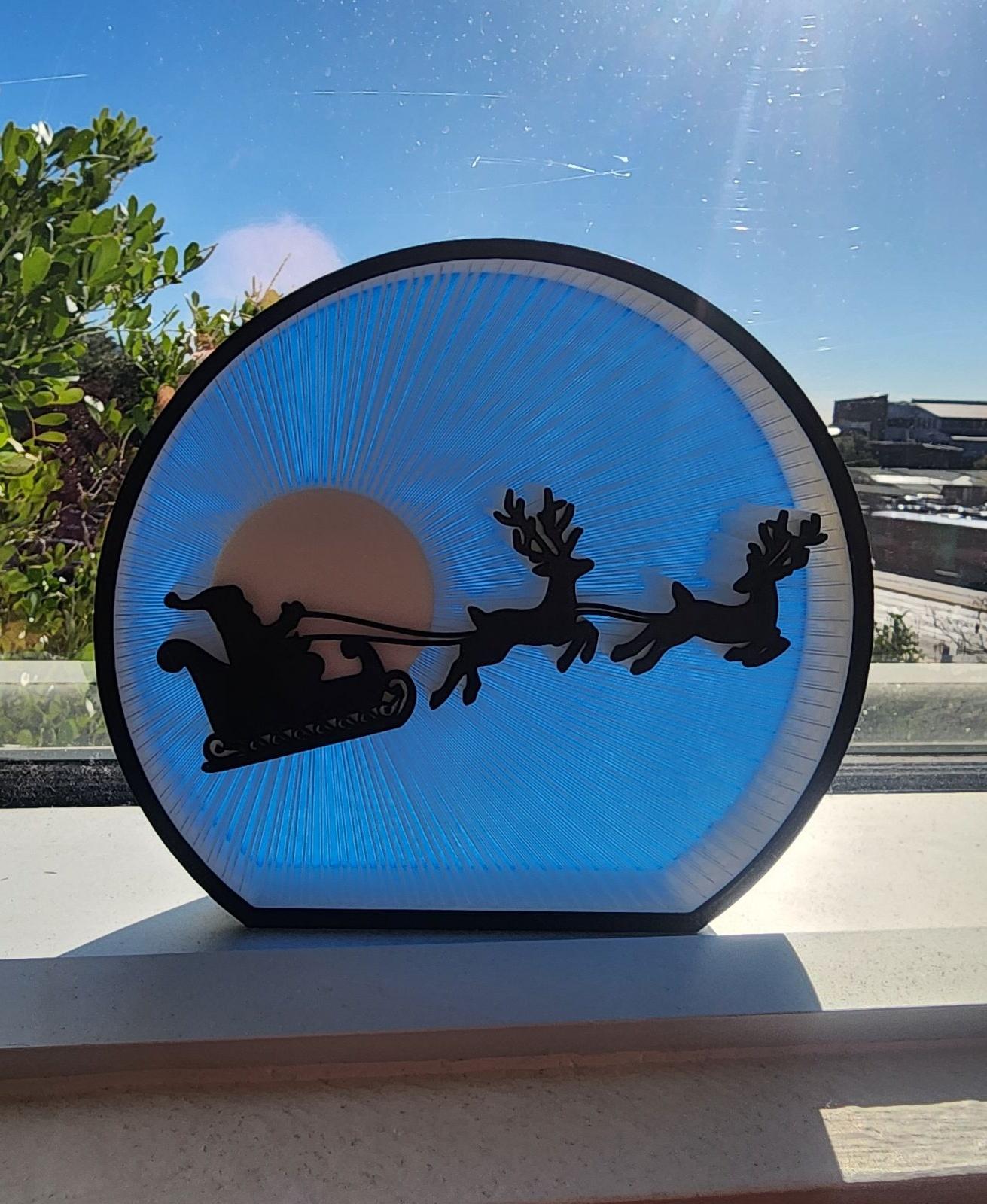 Moonlight Santa String Art - turned out awesome on my bambu x1c. thanks! - 3d model