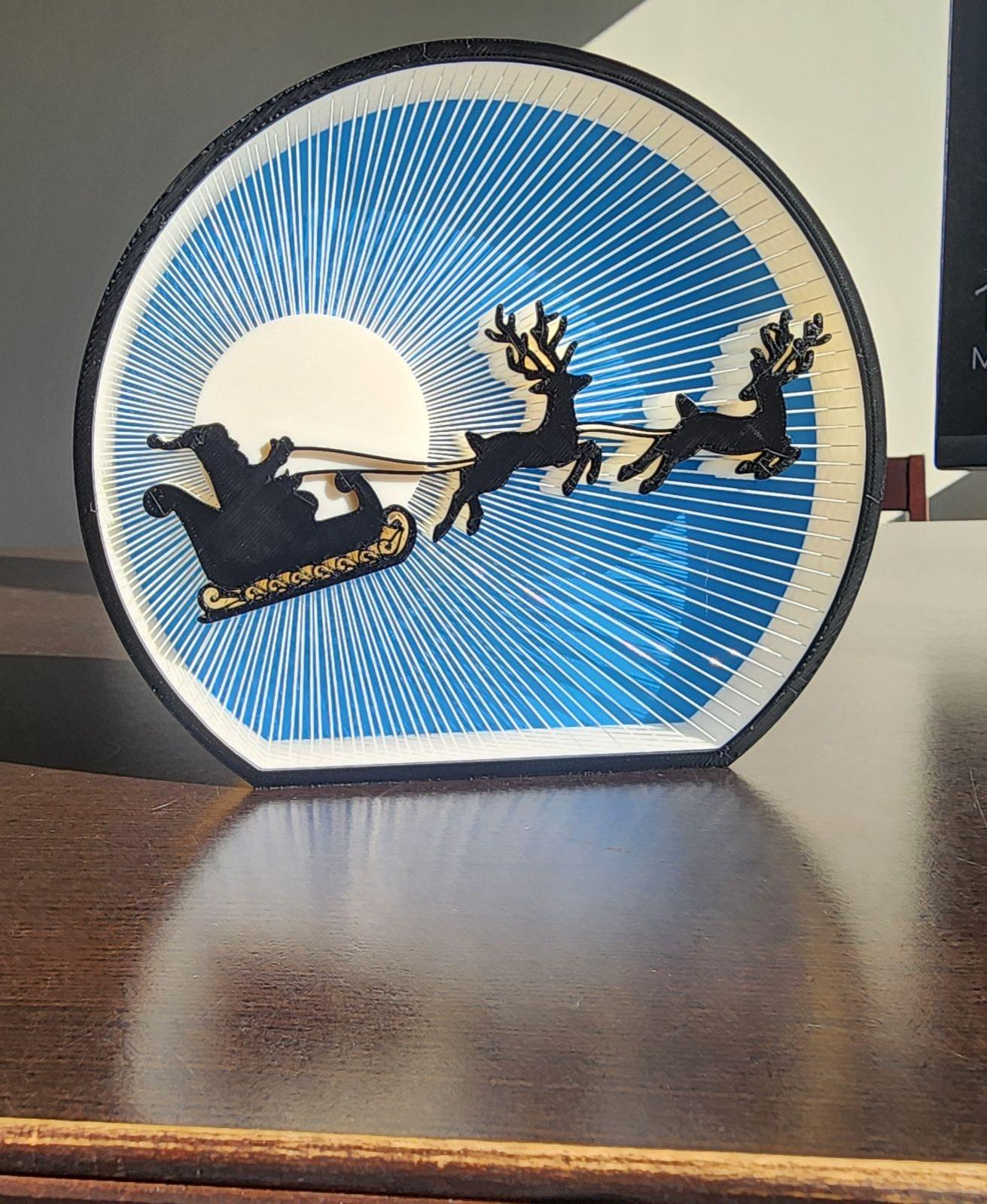 Moonlight Santa String Art 3d model