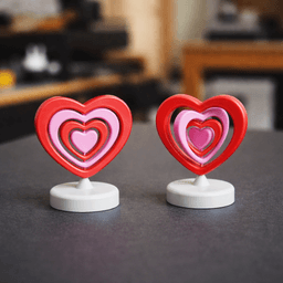 Heart Fidget Gyroscope | Spinner Heart Sculpture | Romantic Desk Ornament | Kinetic Love Design 3d model