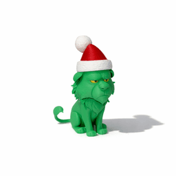 GRUMPY CHRISTMAS LION / CHRISTMAS TOY / CHRISTMAS MINIATURE / ASSEMBLY - 2 PARTS 3d model