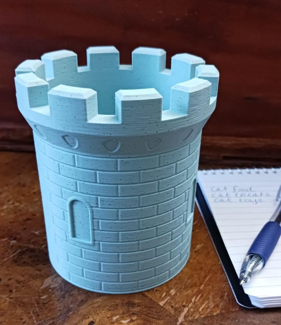 Castle Tower Pen Holder / Pen Cup 3d model