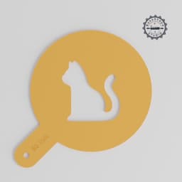 Cat Art Stencil Set, 5 Sizes, Animal Design for Latte, Decor & Painting, Works with Cocoa, Glitter, Cinnamon PRODUCT_1385 3d model