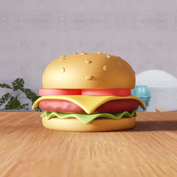 Cheeseburger Figure - Decorative Food Model Kitchen 3d model