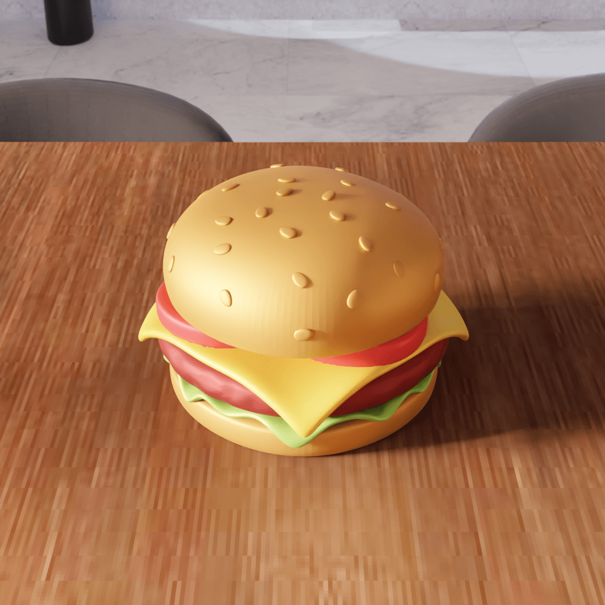 Cheeseburger Figure - Decorative Food Model Kitchen 3d model