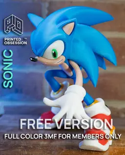 sonic - FREE VERSION - print in parts version members only 3d model