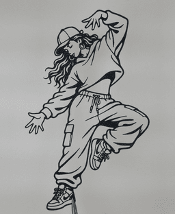 Hip Hop Dancer Wall Art Decor.stl 3d model