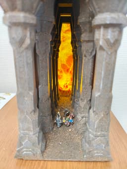 Dwarven Mines Book Nook | Fantasy Gate Diorama with LED Channel | Bookshelf Insert 3d model