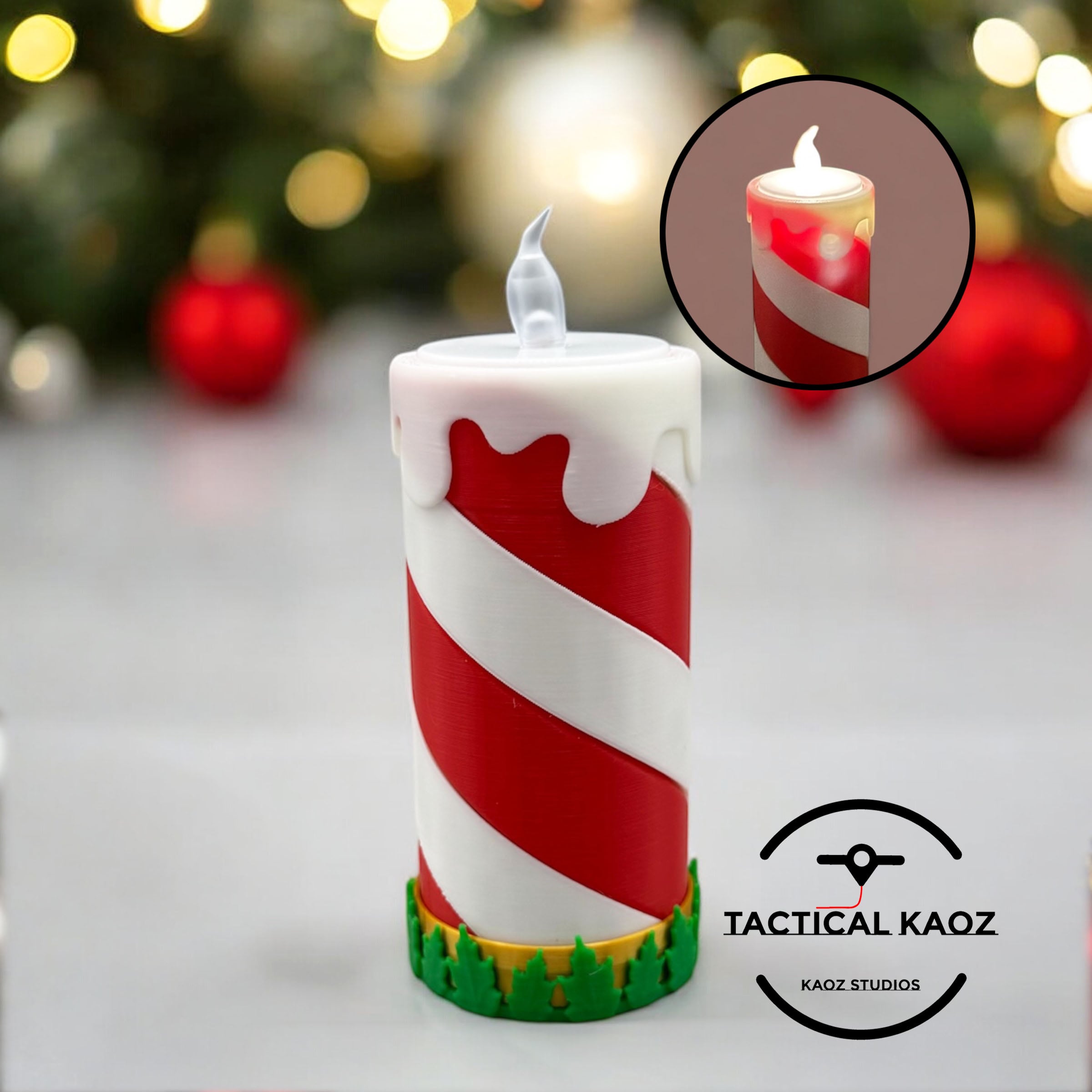 Candy Cane Candle Holder Parted Out No Supports or AMS 3d model