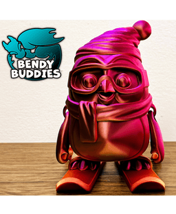 Pengs the Ski-Penguin / Aquatic Bird Articulated / Print-in-Place Snow Creature / Cute Ice Beast / F 3d model