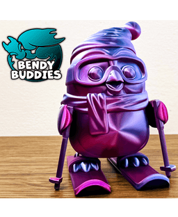 Pengs the Ski-Penguin / Aquatic Bird Articulated / Print-in-Place Snow Creature / Cute Ice Beast / F 3d model