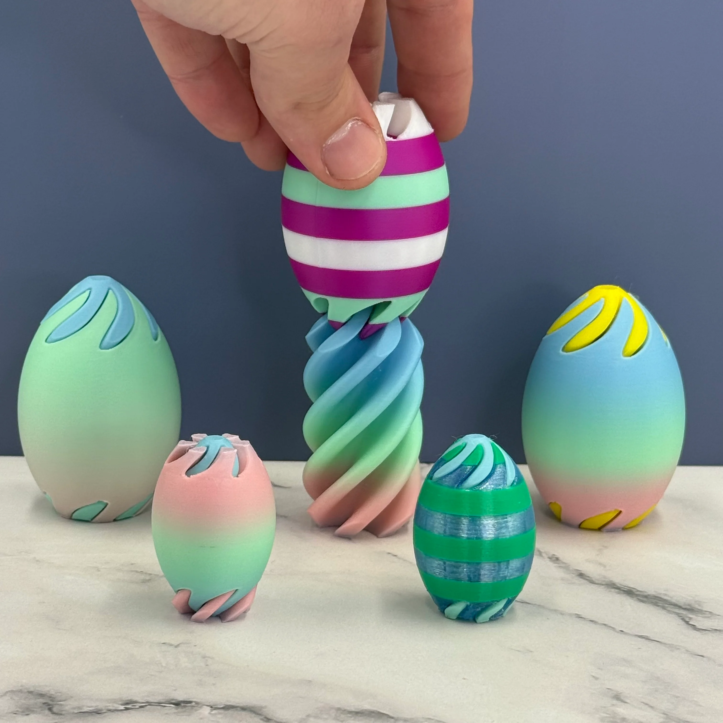 Easter Egg Spiral Passthrough Fidget Toy 3d model